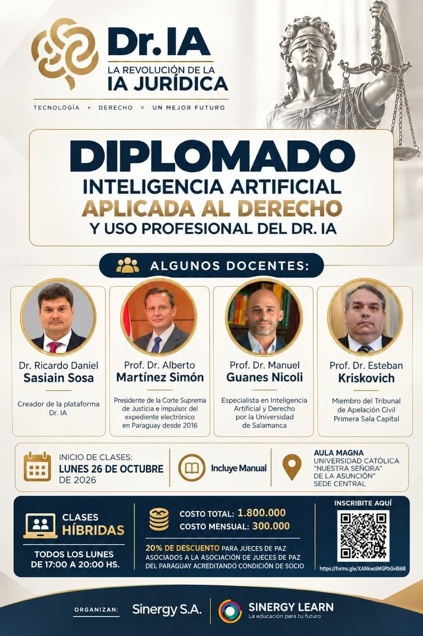 Flyer del Diplomado en IA Aplicada al Derecho